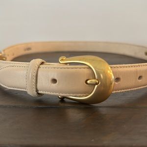 Vintage Brighton Belt 1993 Ivory with gold detailing